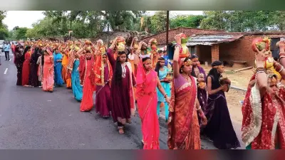 कलश यात्रा के साथ मरमुंडा में भागवत कथा शुरू