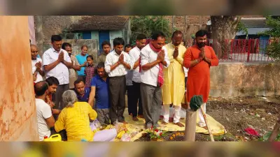 बभनगामा में दुर्गा मंदिर निर्माण के लिए हुआ भूमि पूजन