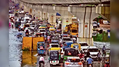 45 मिनट की बारिश में शहर जलमग्न, सड़कों पर बहने लगा नाली का काला पानी, नाली से निकली गंदगी सड़कों पर पसरी रही