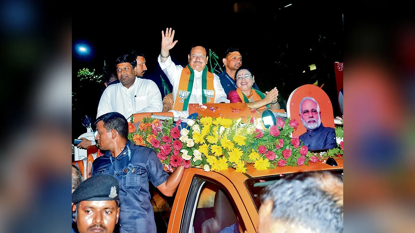 देबश्री चौधरी के समर्थन में नड्डा ने किया मेगा रोड शो