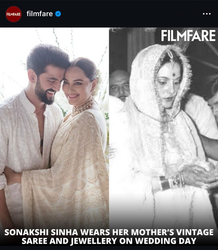Sonakshi in mother poonam sinha's saari