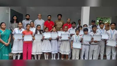किड्स एजुकेशन सेंटर में ड्राइंग प्रतियोगिता का आयोजन