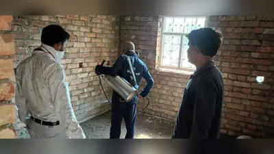 कालाजार उन्मूलन को लेकर गांवों में किया कीटनशक का छिड़काव