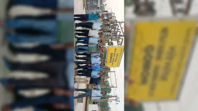 लोको रनिंग कर्मचारियों के समर्थन में प्रदर्शन