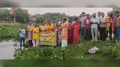 स्वास्थ्य एवं पर्यावरण संरक्षण संस्था ने किया गरगा पूजन सह आरती