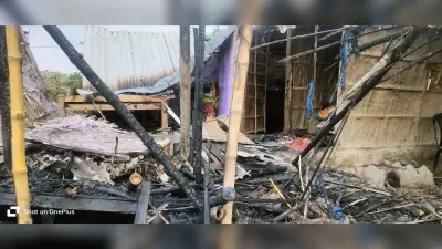 आग लगने से घर सहित सामान जलकर राख