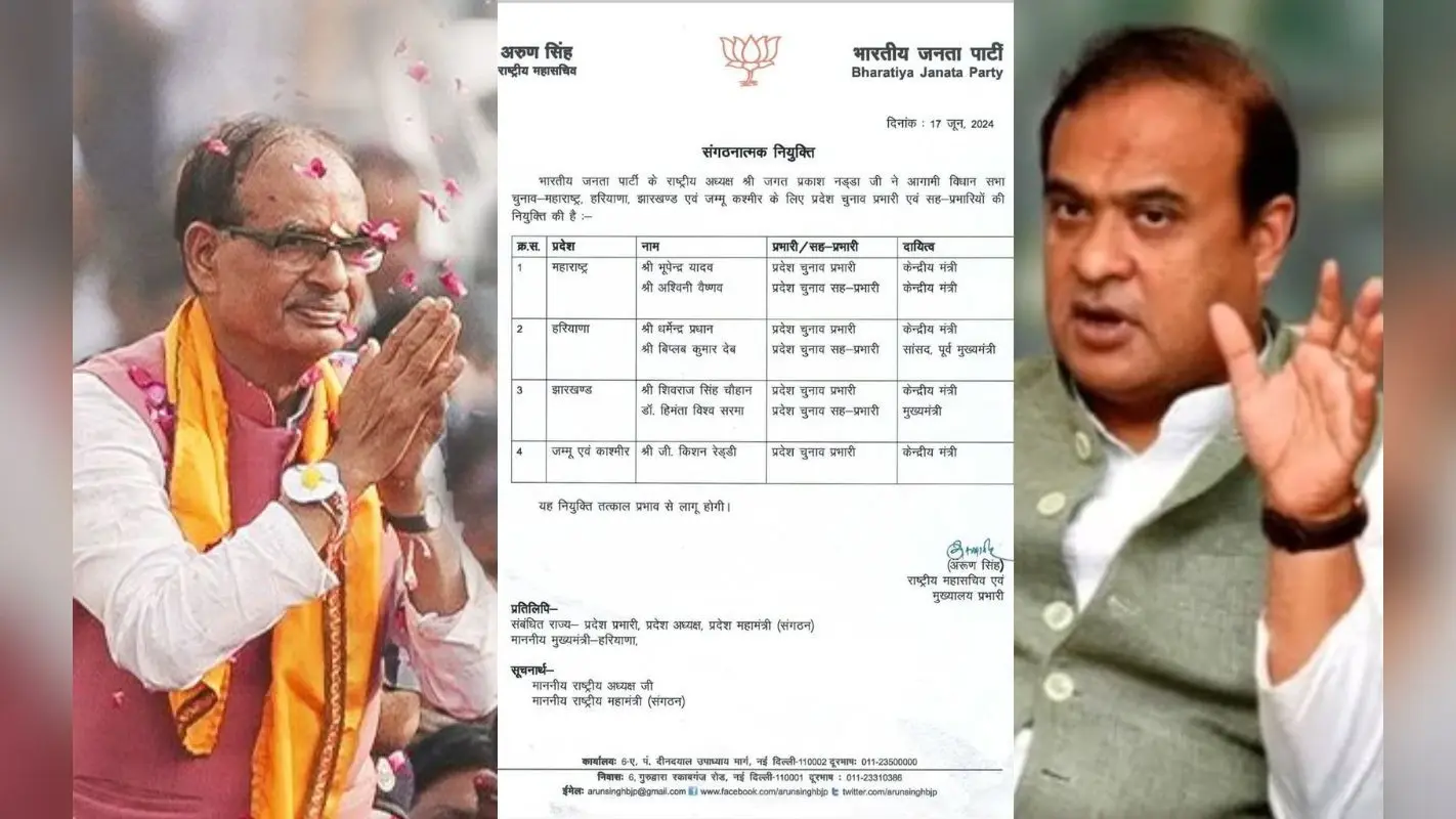 Jharkhand News: शिवराज सिंह चौहान झारखंड के चुनाव प्रभारी नियुक्त, हिमंत विश्व सरमा सह-प्रभारी बनाए गए
