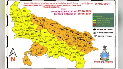 UP Weather: यूपी के ज्यादातर इलाकों में बादल छाए, झमाझम बारिश से मौसम हुआ सुहावना