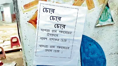 खांद्रा गांव में मिला प्रधान व उप प्रधान के खिलाफ लिखा पोस्टर