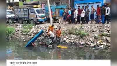 सैदपुर नहर में इ-रिक्शा लेकर गिरा चालक, तैर कर बचायी जान