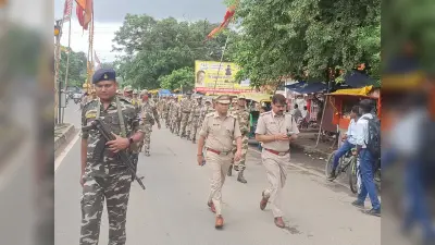 मुहर्रम को लेकर कांके में फ्लैग मार्च