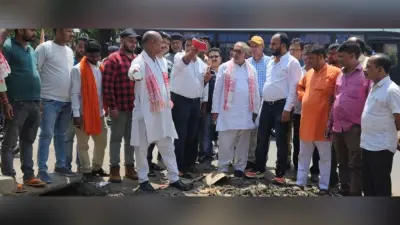 एनएचएआई की टीम ने किया सड़क निर्माण का निरीक्षण