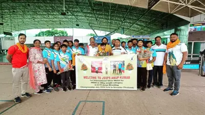 कुश्ती खिलाड़ी अनूप के रांची लौटने पर हुआ जोरदार स्वागत
