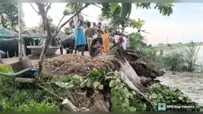 सतौर के बिरजायन में कटाव ने उग्र रूप किया धारण