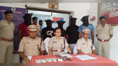 पेट्रोल पंप लुटेरा गैंग के पांच सदस्य गिरफ्तार, बंदूक, कारतूस, नकद रुपये जब्त