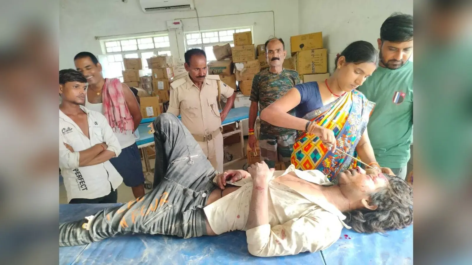 निर्माणाधीन आरसीसी पुल में गिरा साइकिल सवार, जख्मी