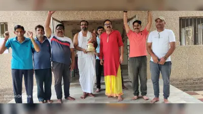 सरजामदा शिव मंदिर में लगा 10 किलो का घंटा
