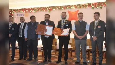 रोटरी क्लब ऑफ धनबाद का 78 वां चेंज ओवर डे : रोटरी क्लब ऑफ धनबाद के अध्यक्ष बने राहुल व्यास
