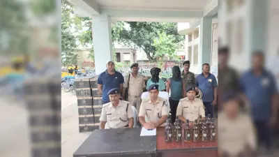 गिट्टी लदे ट्रक से भारी मात्रा में विदेशी शराब बरामद