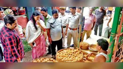 प्रशासनिक अधिकारियों ने सब्जी बाजारों में मारे छापे