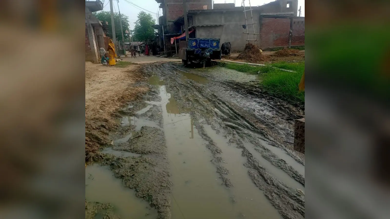 सड़क पर कीचड़ व जलजमाव से ग्रामीण परेशान, जिम्मेदार मौन