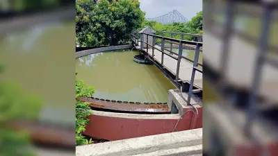 बारिश के पानी से हो रही ट्रेनों की धुलाई