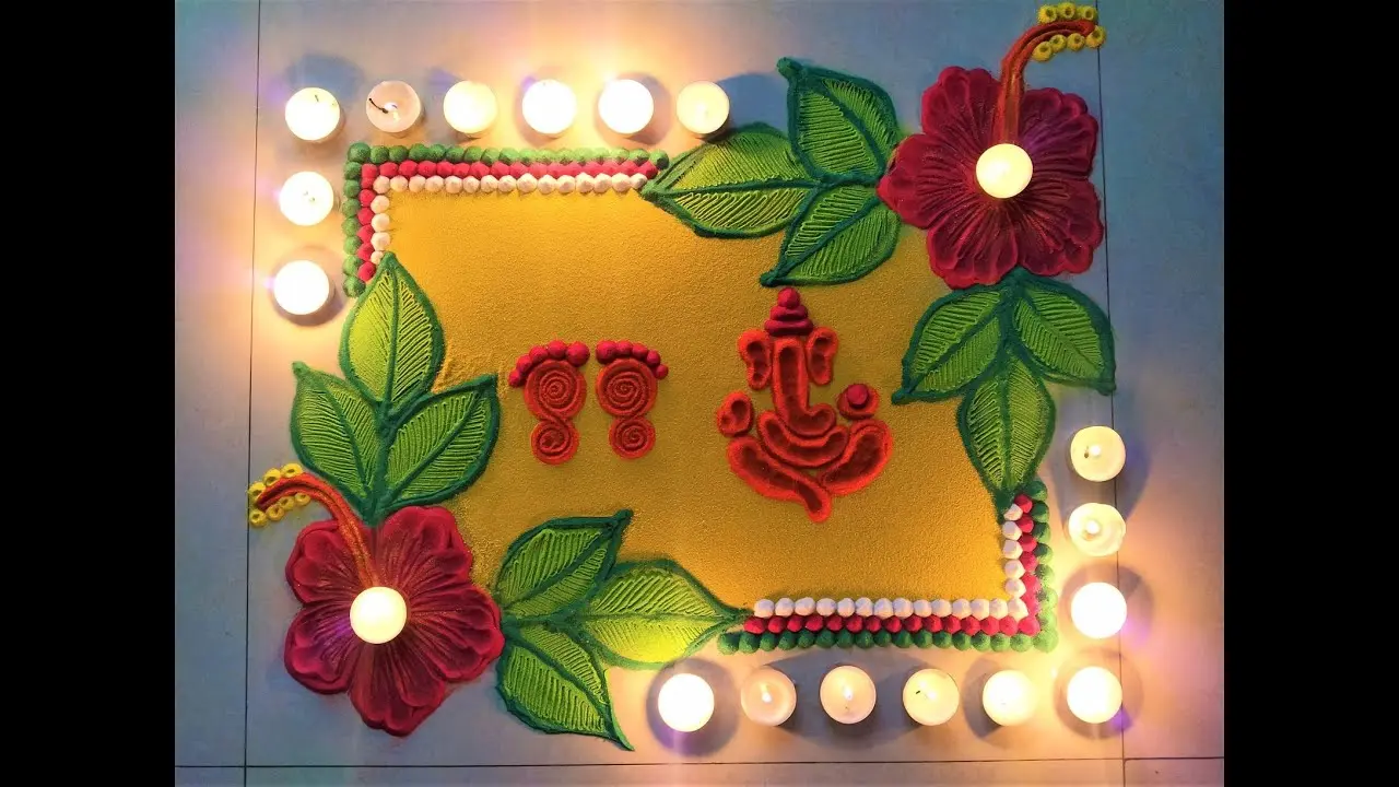 Hariyali Teej Rangoli : हरियाली तीज पर आप भी ट्राई करें ये गौरी गनपति रंगोली, दिखेगी सुंदर, आप भी जानें