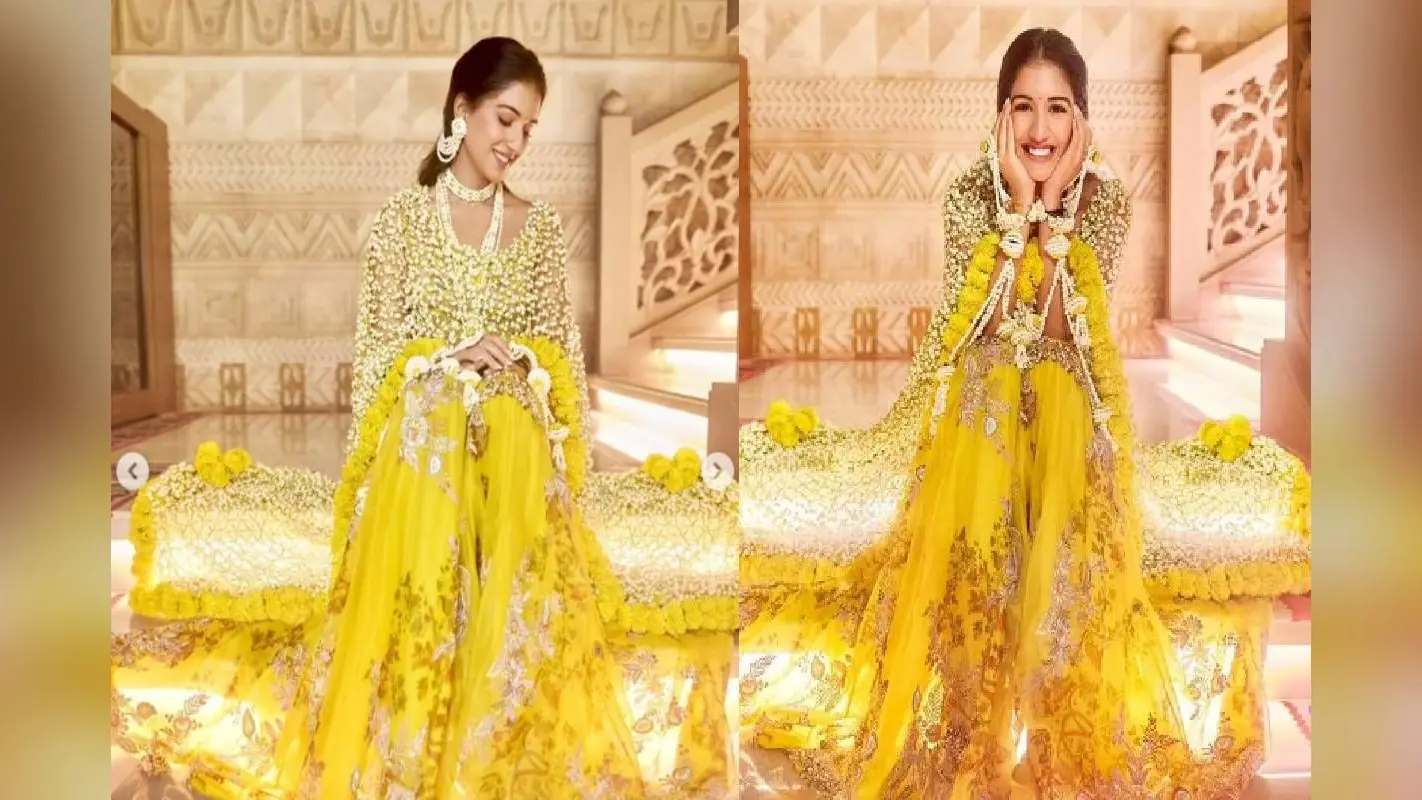 Radhika Merchant Haldi Look: दुल्हन बनने से पहले फूलों से सजी राधिका, Viral हुई तस्वीरें