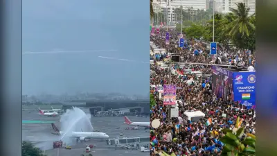 Water Salute: वर्ल्ड चैंपियन को मुंबई एयरपोर्ट पर मिला वाटर सैल्यूट, भव्य स्वागत का देखें वीडियो