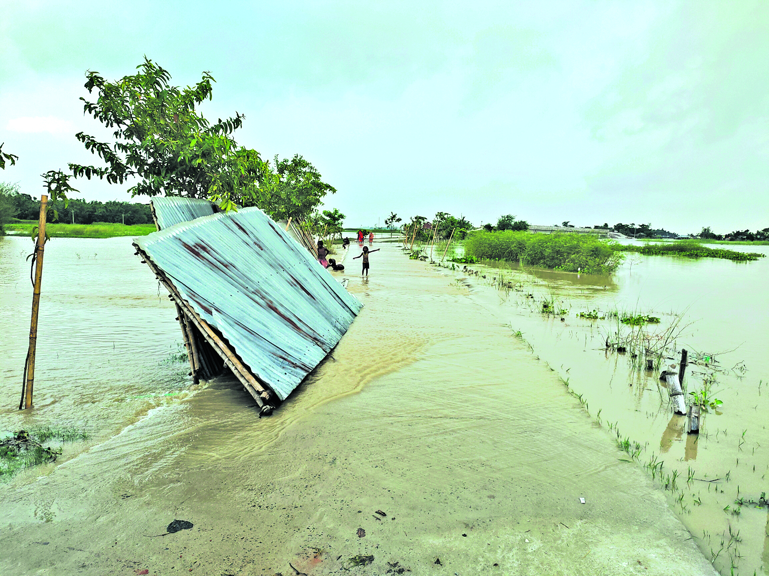 Bihar Flood Photos: पूर्णिया-कटिहार-सुपौल के गांव बाढ़ से घिरे, गंगा-कोसी के उग्र रूप से सहमे लोग