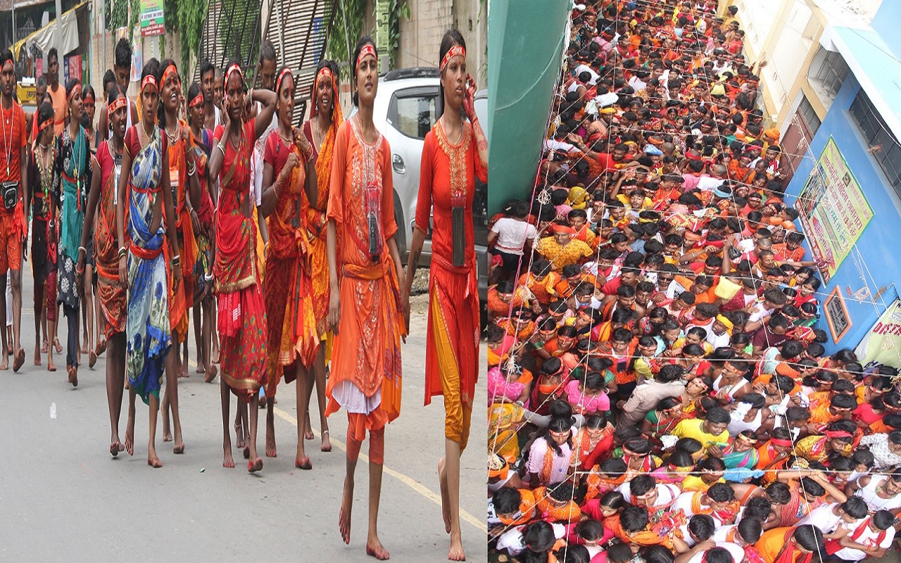 PHOTOS: ये नजारा सुल्तानगंज नहीं बल्कि भागलपुर शहर का है, गंगाजल लेकर निकलते हैं लाखों डाकबम