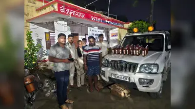 विदेशी शराब लदी स्काॅर्पियो के साथ तस्कर गिरफ्तार