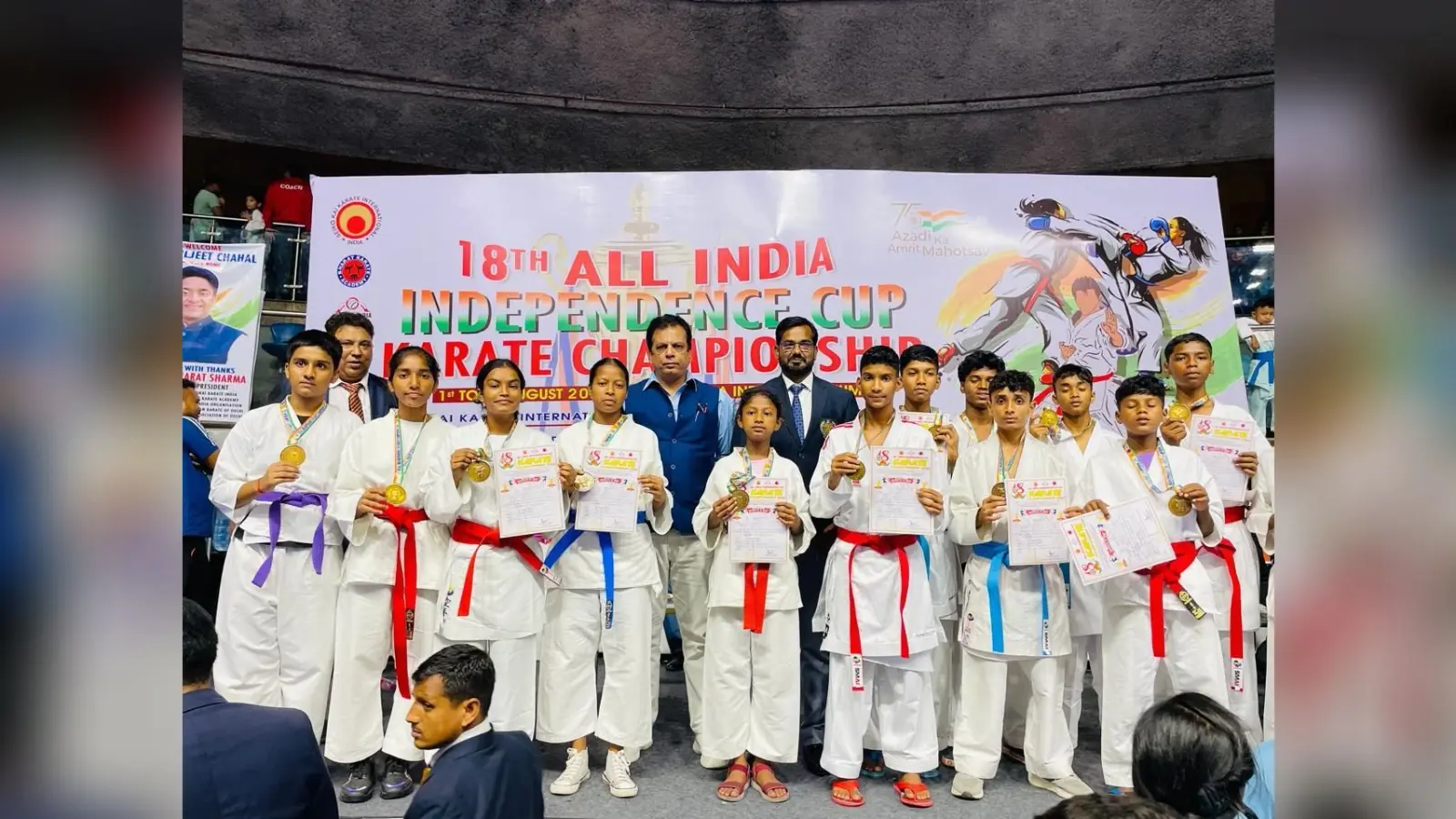 Karate : कराटे के पदक विजेताओं का हुआ स्वागत