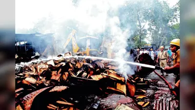 उल्टाडांगा : प्लाईवुड कारखाने में लगी भीषण आग