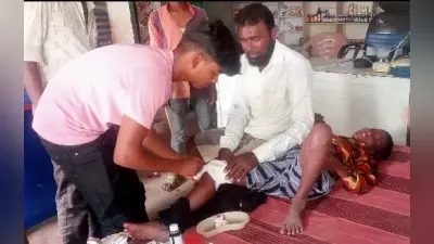 दो बाइक की टक्कर में दंपती व दो बच्चे गंभीर रूप से घायल