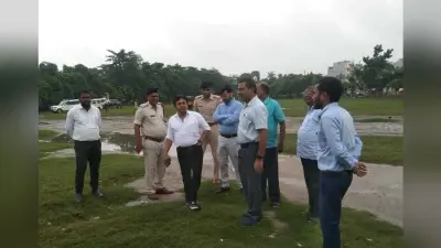 गांधी मैदान का एसडीएम ने लिया जायजा, जल निकासी का दिया निर्देश