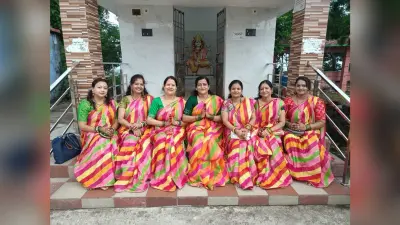 बैडमिंटन खिलाड़ियों ने मनायी हरियाली तीज