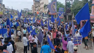 बंद समर्थकों ने एनएच जाम कर किया प्रदर्शन, शहर में जुलूस निकाल बंद कराई दुकानें