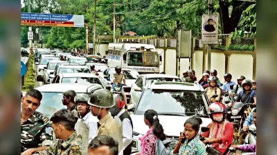Ranchi news : राजधानी की प्रमुख सड़कें रहीं जाम, चार किलोमीटर की दूरी तय करने में वाहनों को लगा एक घंटा