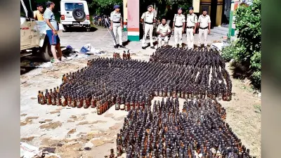 1016 लीटर अंग्रेजी शराब बरामद, धंधेबाज फरार