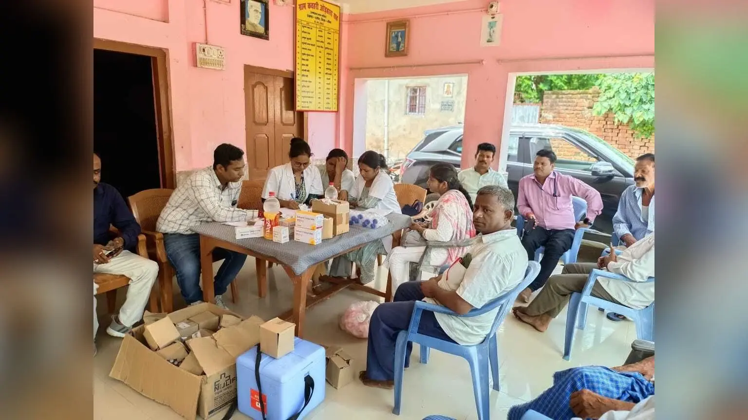 टीबी उन्मूलन को लेकर पंचायत में लगा स्वास्थ्य शिविर