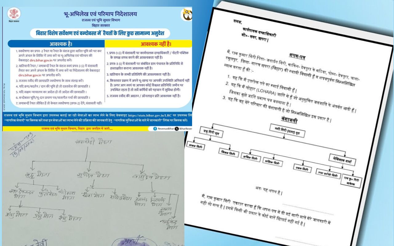 Bihar Land Survey: बिहार सरकार का नया निर्देश, सादे कागज पर बनाएं वंशावली, भूमि सर्वे में सिर्फ ये लगेंगे दस्तावेज