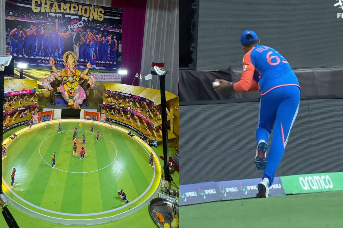 Surya Kumar Yadav Catch: गणपति पंडाल में छाया सूर्या का जादू, T20 वर्ल्ड कप में लपके कैच को बनाया थीम