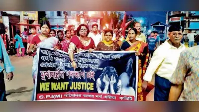 उखड़ा और हरिपुर में आरजी कर कांड के खिलाफ वामपंथियों का मशाल जुलूस