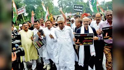 फिर सड़कों पर उतरे भाजपा व कांग्रेस के कार्यकर्ता