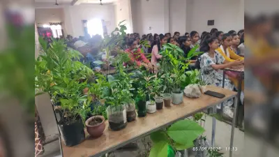पौधा देकर शिक्षकों को किया गया सम्मानित