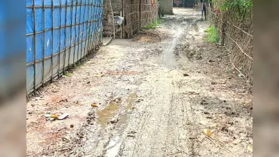 शीशाबाड़ी गांव से मीरपुर हाट जानेवाली सड़क जर्जर