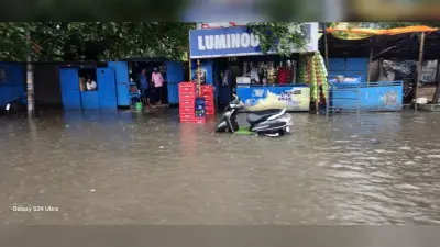 बारिश से शहर के कई इलाके जलमग्न, बिजली गुल