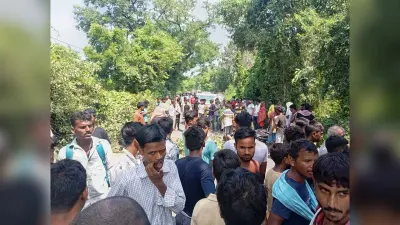 वाहन के धक्के व बाइक की आमने-सामने हुई टक्कर में दो युवक की मौत, विरोध में सड़क जाम