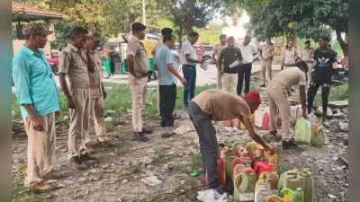 तीन थानाक्षेत्रों में जब्त शराब को किया गया नष्ट